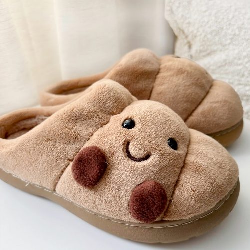 Croissant Fuzzy Slippers