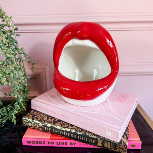 Red Lips Open Mouth Storage Jar